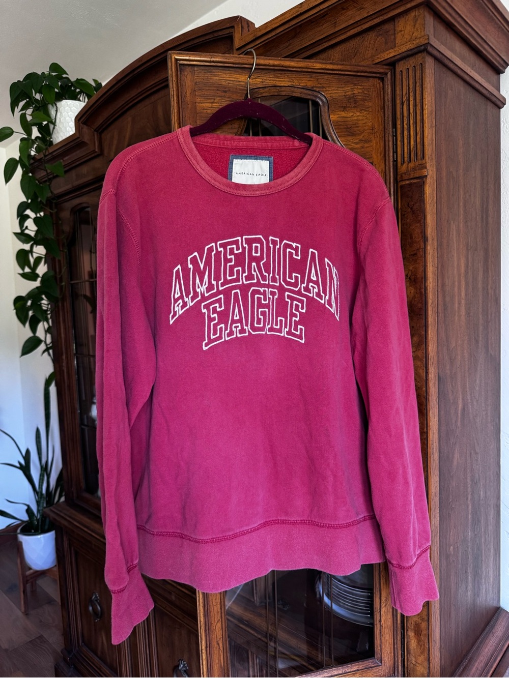American Eagle Outfitters Red Crewneck Sweatshirt